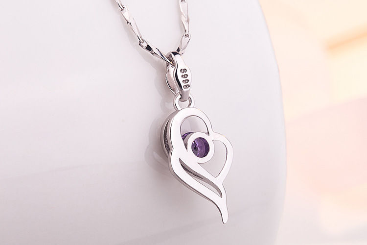 Thumbnail: 925 Silver Necklace with Zircon Pendant Jewelry
