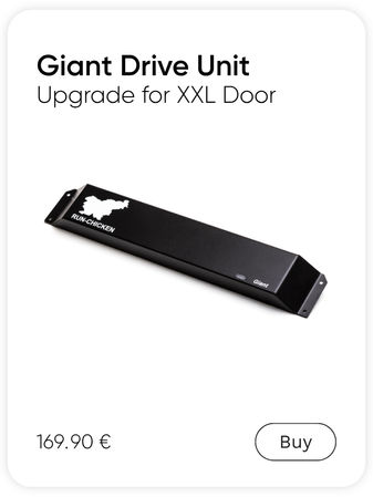 Run-Chicken drive unit spare part for automatic chicken coop door model Giant in black color, priced at 169.90 EUR