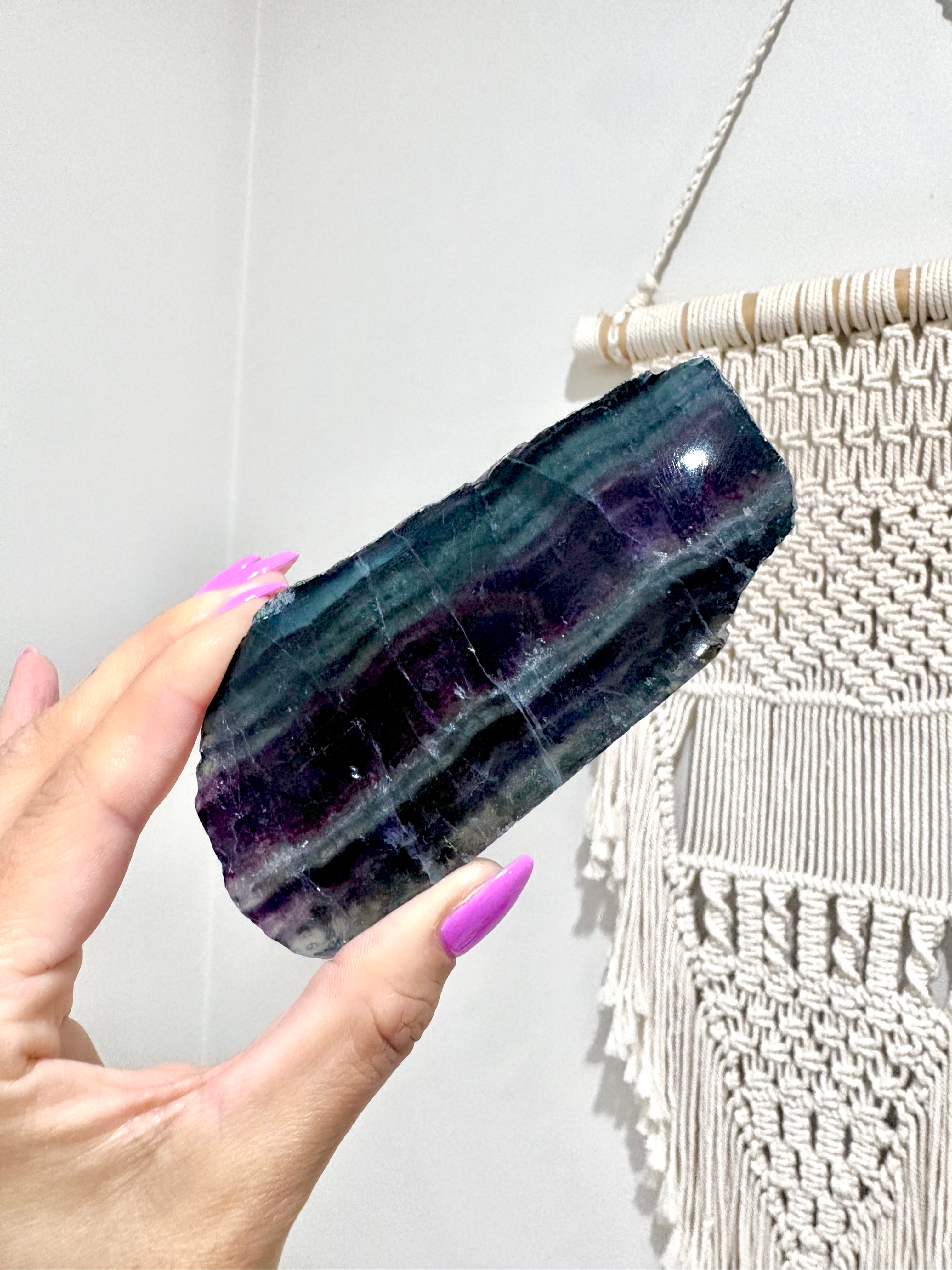 Fluorite Slice ( comes with stand)