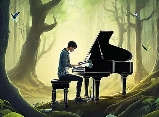 student playing piano in forest.jpg
