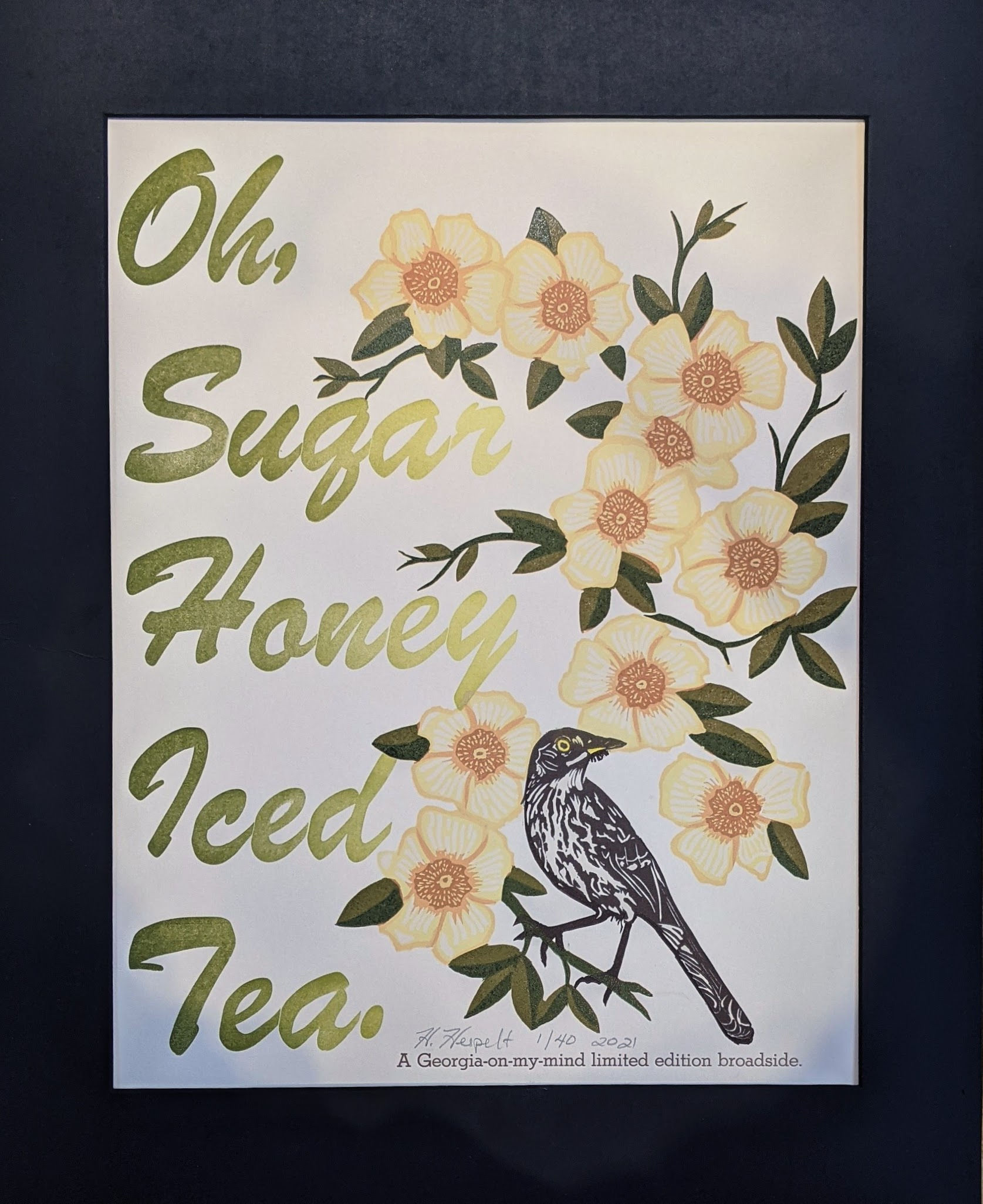 Oh, Sugar Honey Iced Tea Letterpress Art Print