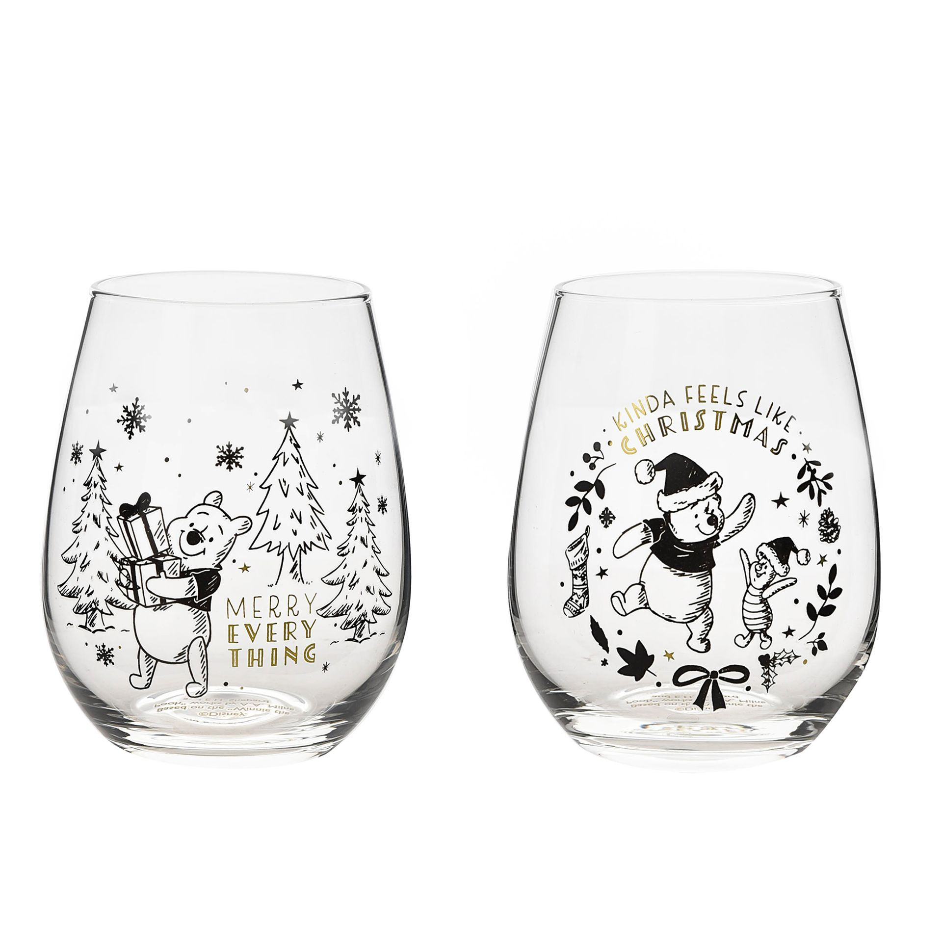 Set de 2 verres - Winnie et Porcinet Noël