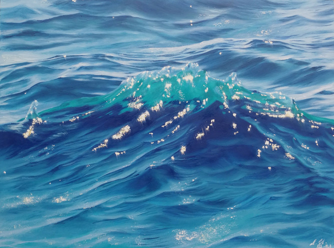 original oil painting, wave painting, hyperrealistic water, sea painting, realism art, marine art, Alina Hubarenko