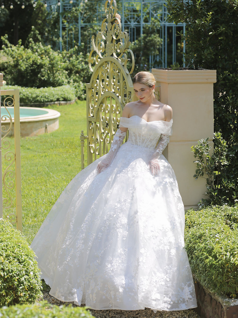 Thumbnail: Tya – Sweetheart Corset Floral Sequins Lace Ballgown Wedding Dress