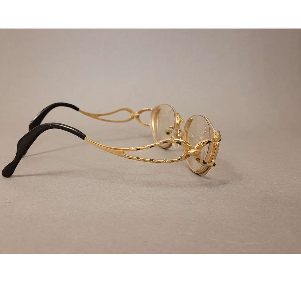 Thumbnail: Rückansicht Luigi Colani Brillengestell mit schwarzen Bügelenden