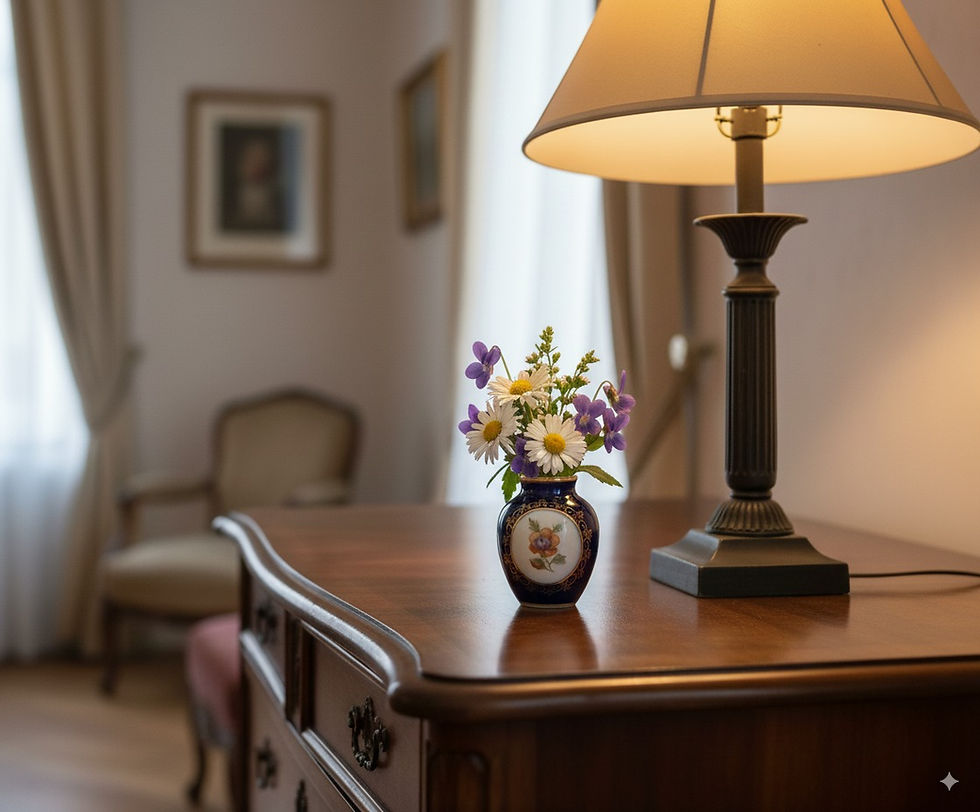 Thumbnail: Vintage Vase Porzellan Ilmenau in natürlicher Umgebung