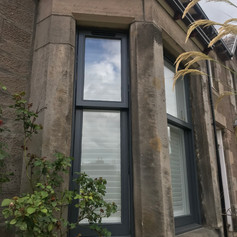 Blue Painted Bay Window