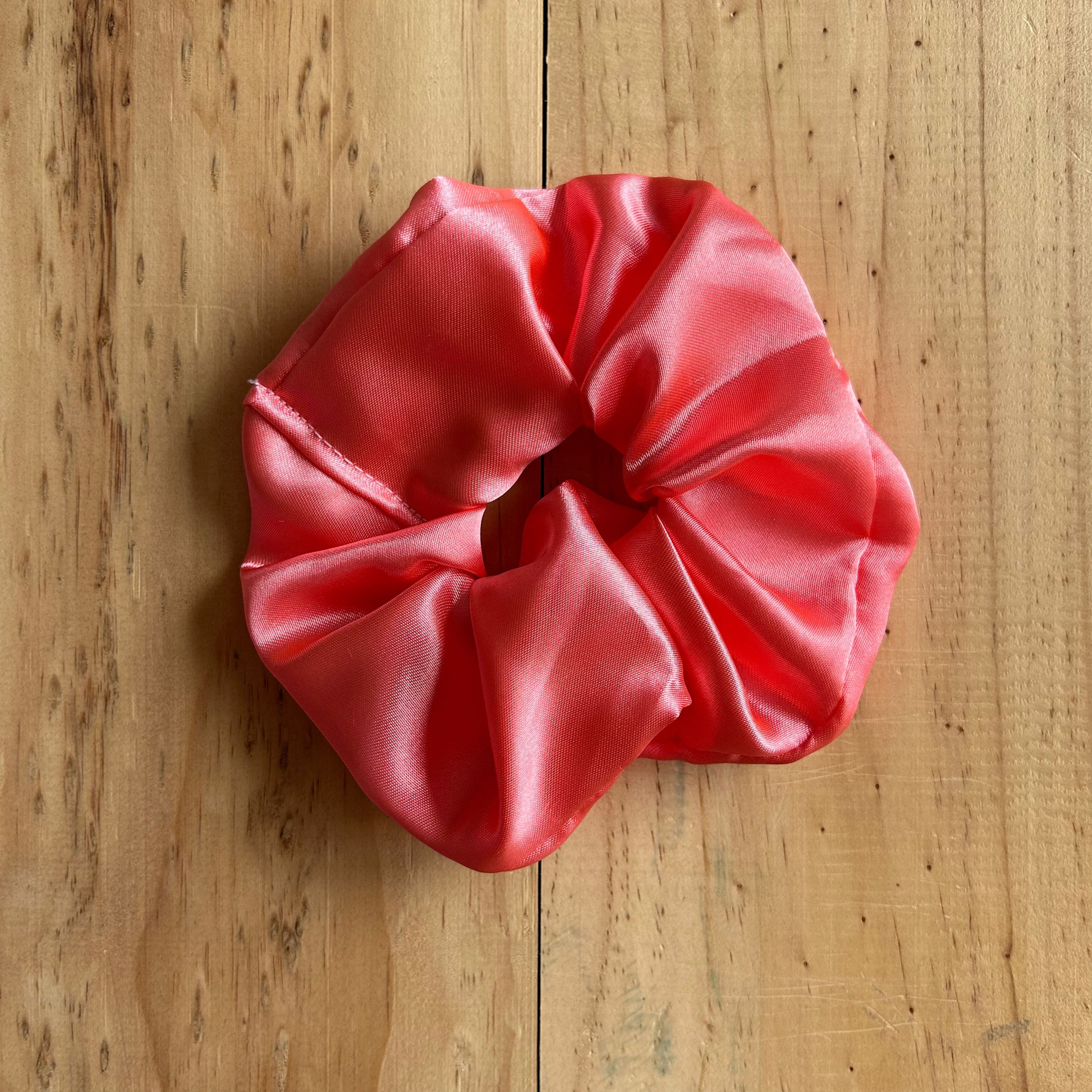 Satin Scrunchi - Coral Pink