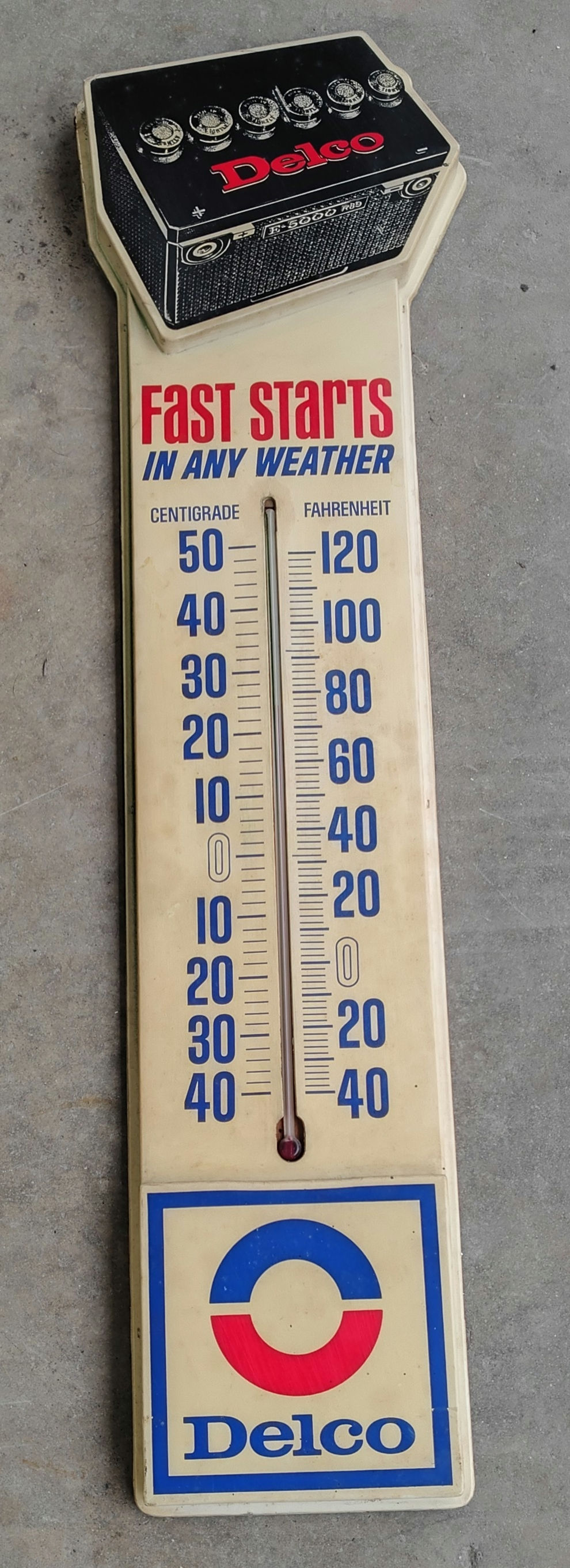 Vintage Delco Battery Thermometer