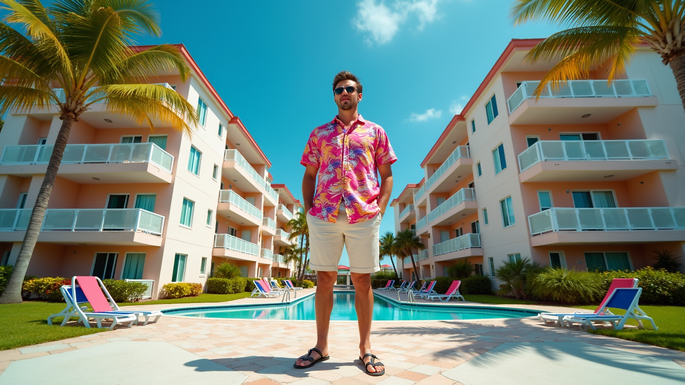 Eye-level view of a beachfront condo complex in Florida