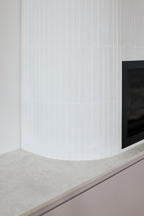 curved fireplace