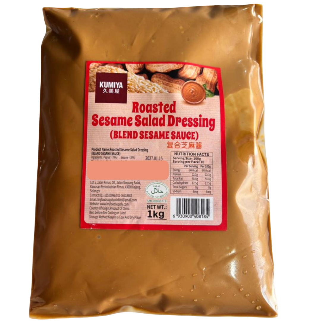 KUMIYA ROASTED SESAME SALAD DRESSING  (BLEND SESAME SAUCE) 1KG 复合芝麻酱