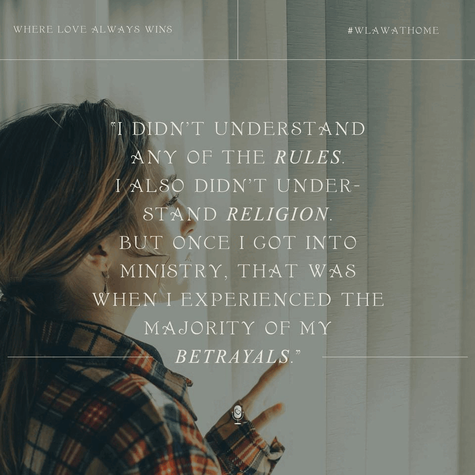 Excerpt from episode #8: "But this truly taught me that Jesus is my source. He is the one I need to get my love & acceptance from, & my identity. He teaches me how to get through the trials, through the betrayals."