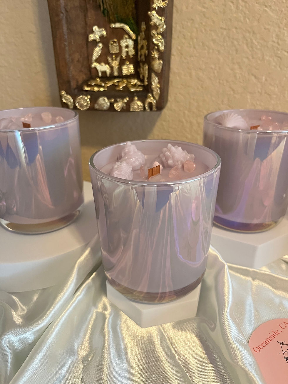 Thumbnail: Luxury Candle Iridescent Lilac Mermaid Gala Apple + Golden Patchouli 
