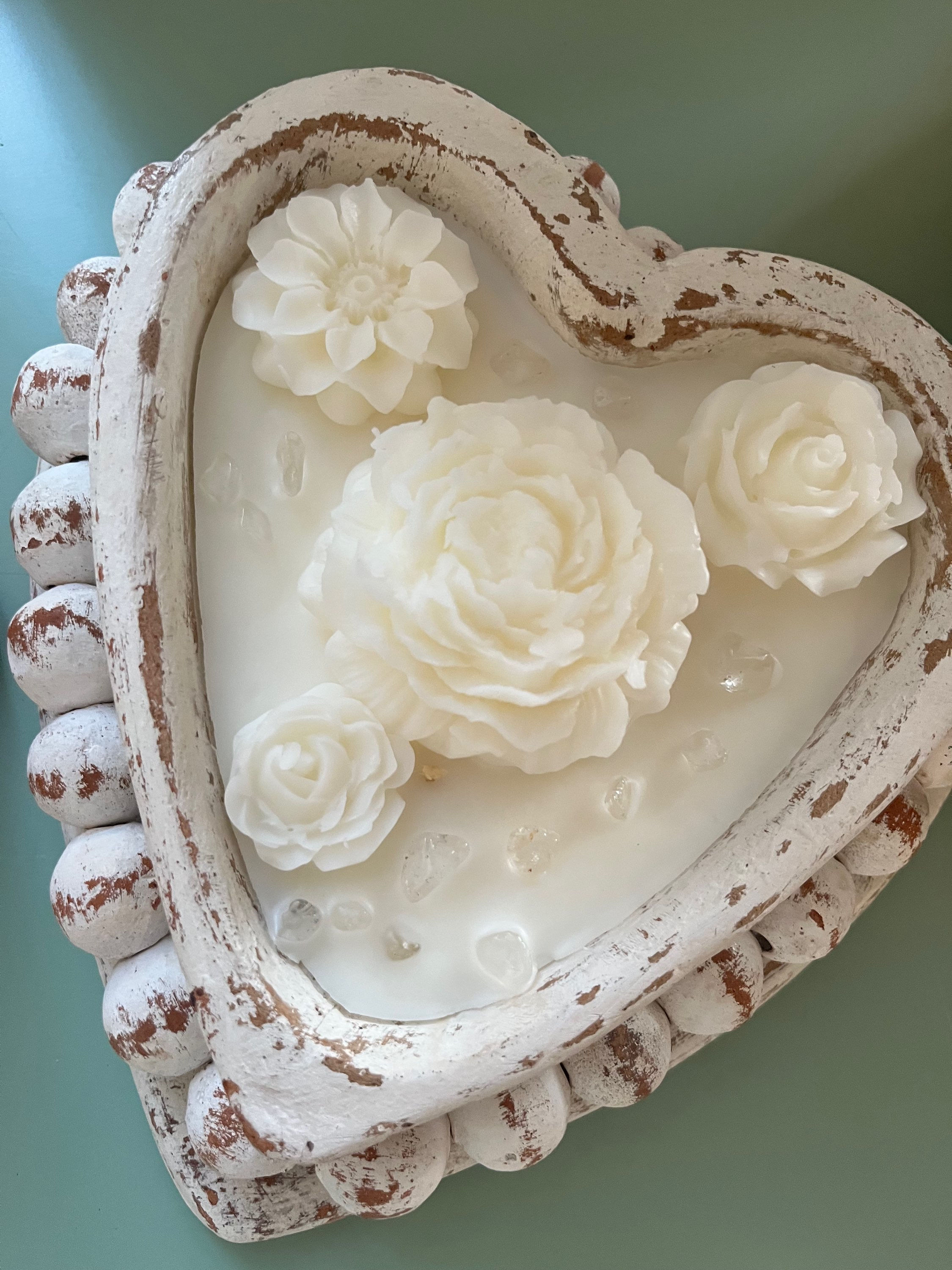 Cardamom Tea + Grapefruit Beaded Heart