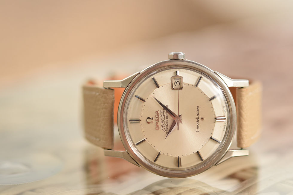 Thumbnail: Rare 1962 Omega Constellation Pie Pan 18K White Gold