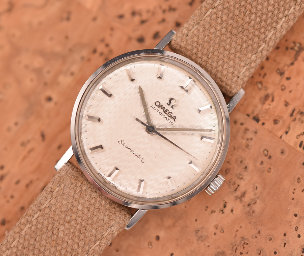 Thumbnail: 1960s Omega Seamaster Linen Pinstripe Dial