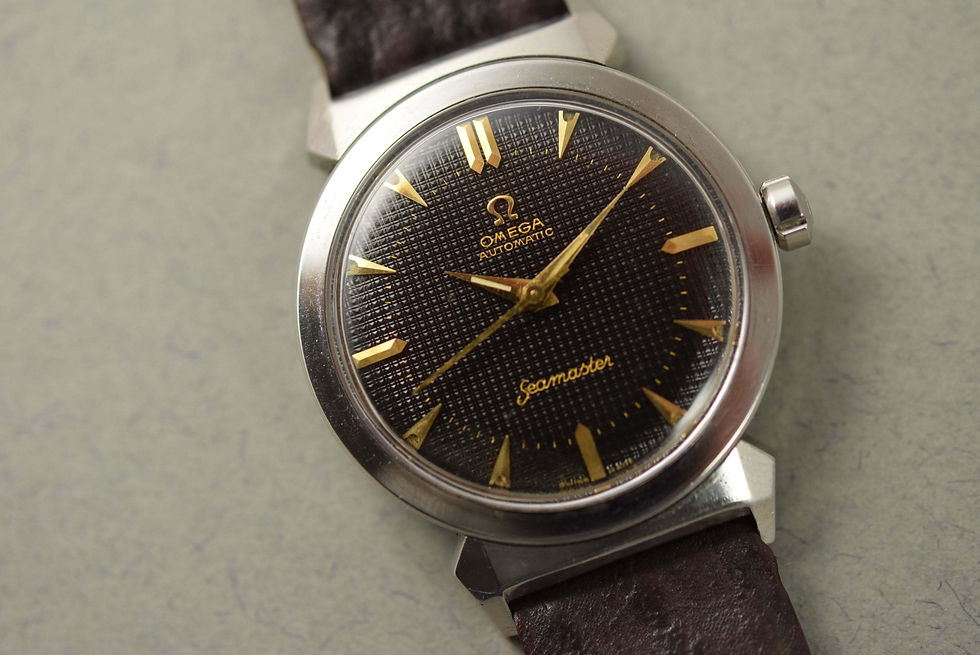 Thumbnail: 1950's Omega Seamaster Hooded Hobnail Dial