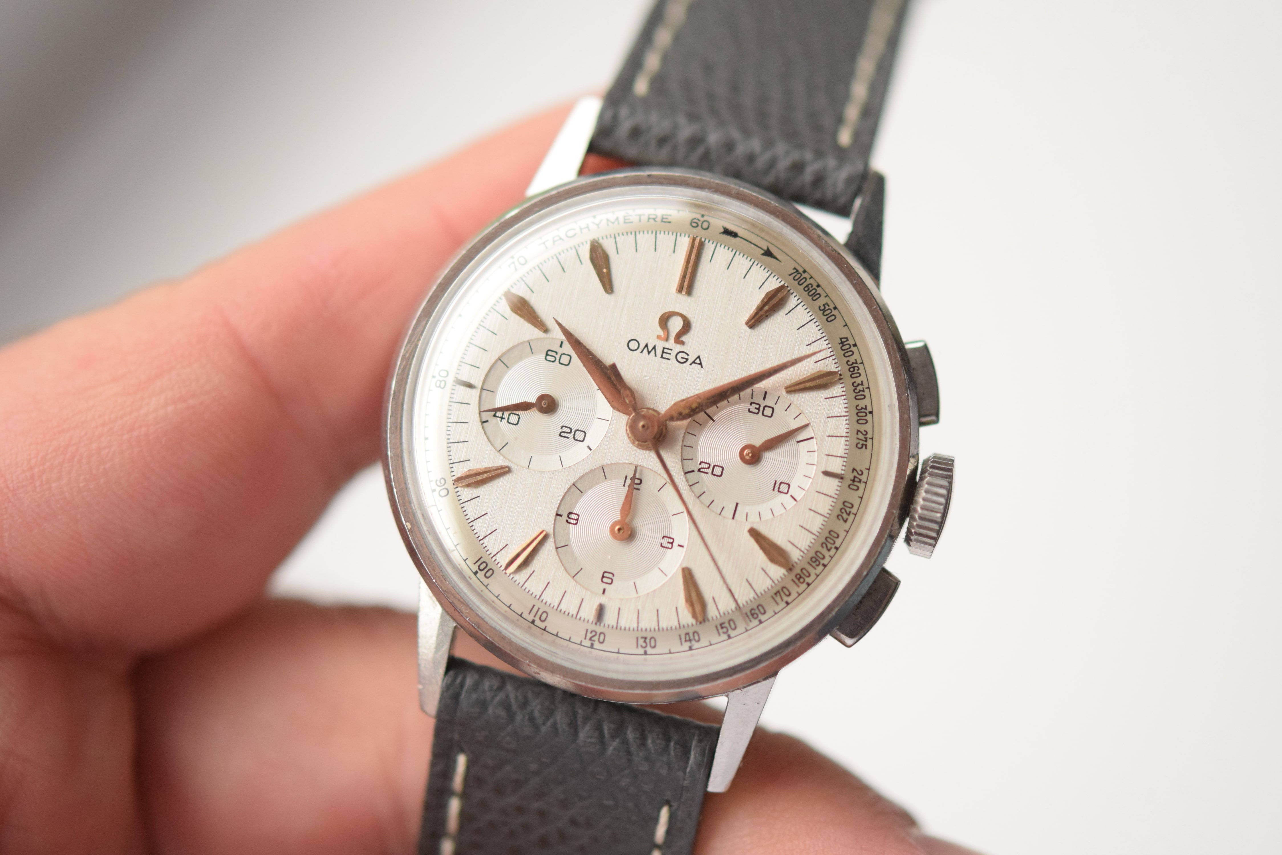 1950s Omega Chronograph Coffin Markers