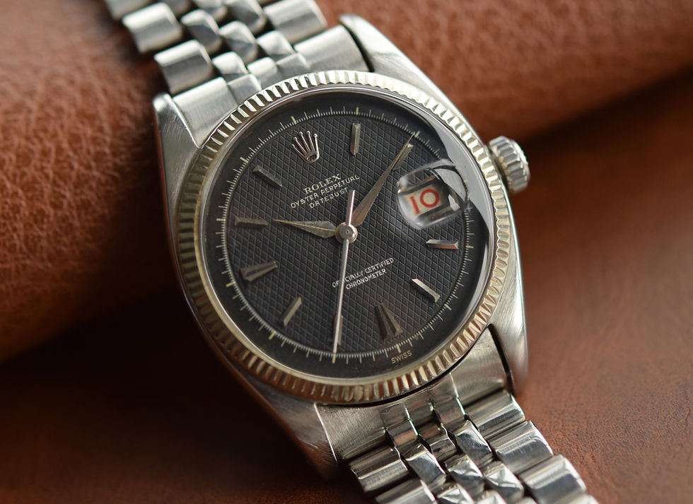 Thumbnail: 1955 Rolex Datejust 6305-1 Honeycomb Roulette Date