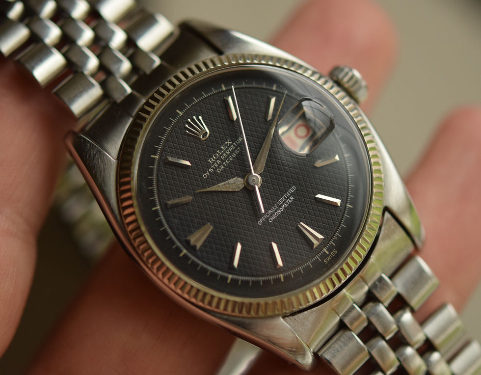 Thumbnail: 1955 Rolex Datejust 6305-1 Honeycomb Roulette Date