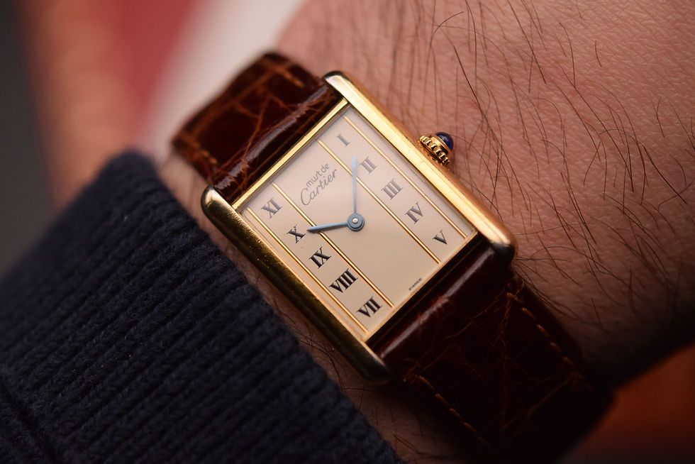 Thumbnail: 1980s Must De Cartier Tank Column Dial Full Set Complete