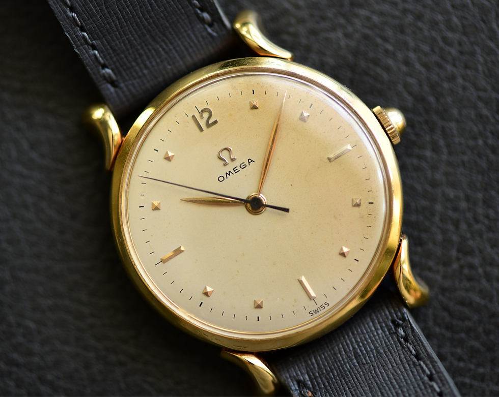 Thumbnail: 1947 18K Omega Art Deco Jumbo 30T2 "Fancy Lugs"