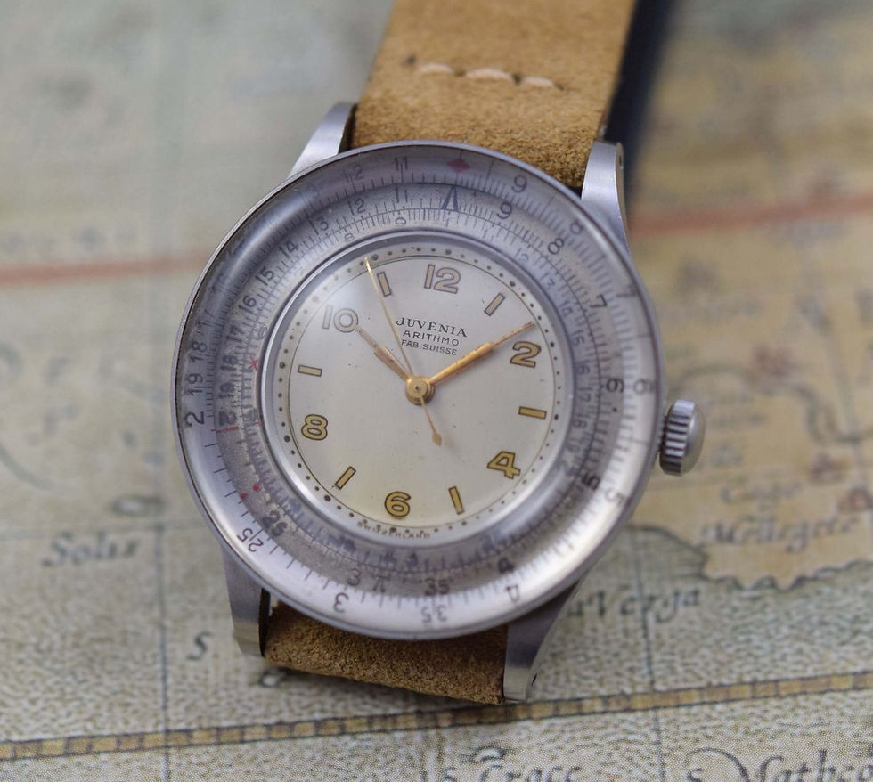 Thumbnail: 1950s Juvenia Arithmo Calculator Watch