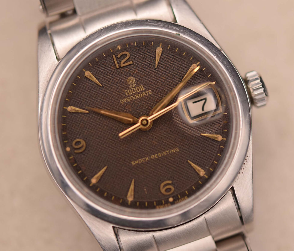 Thumbnail: 1957 Tudor Oysterdate Honeycomb Chocolate Dial