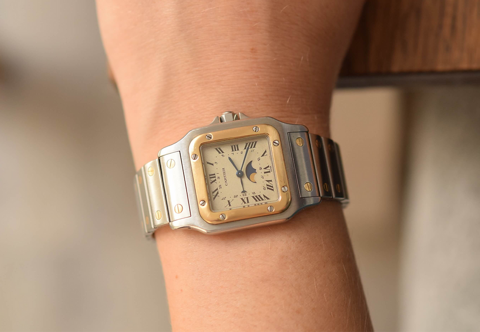 Thumbnail: 1980s Cartier Santos Galbée Moonphase