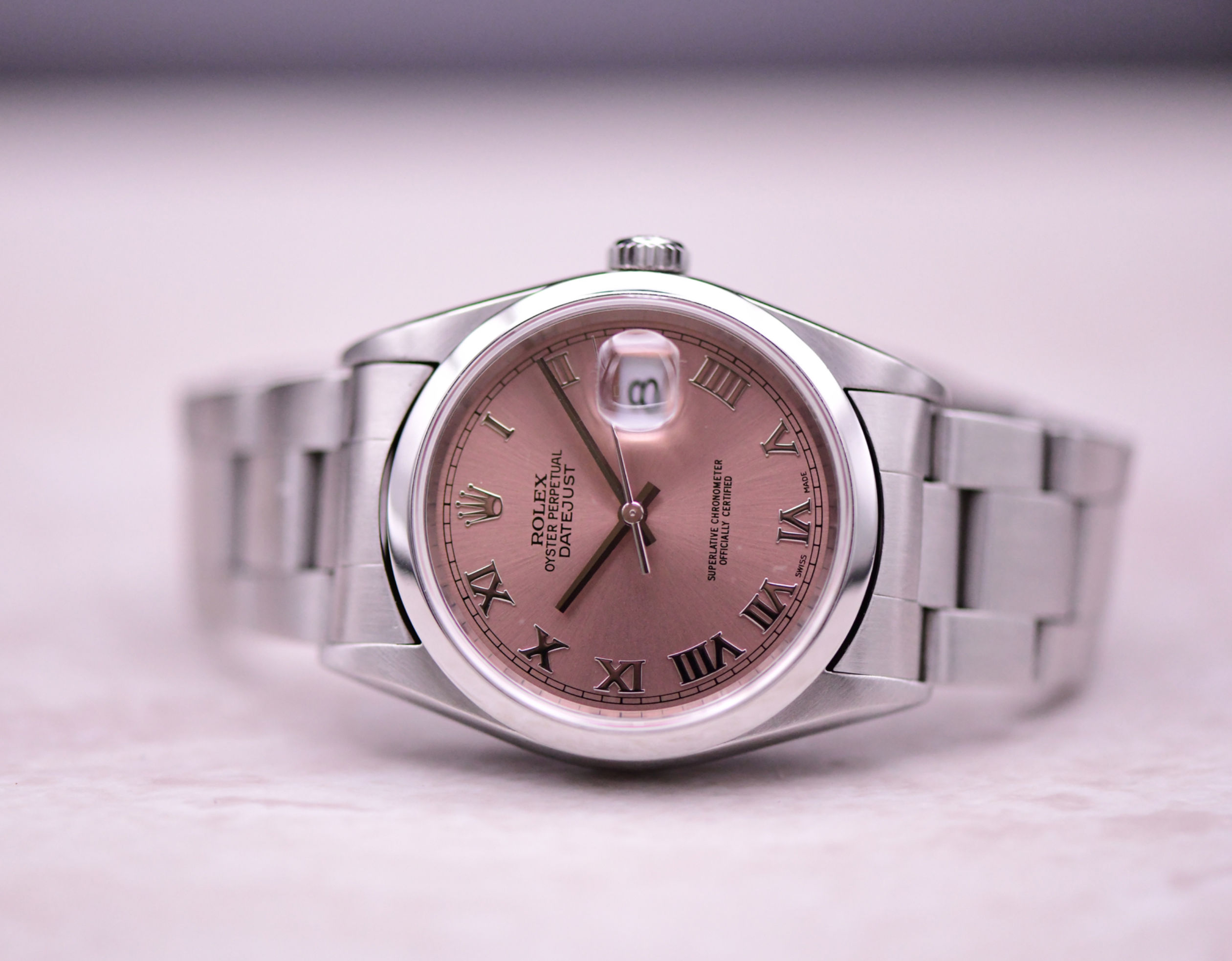 Rolex Datejust Salmon Roman Numeral Dial 16200 B&Ps