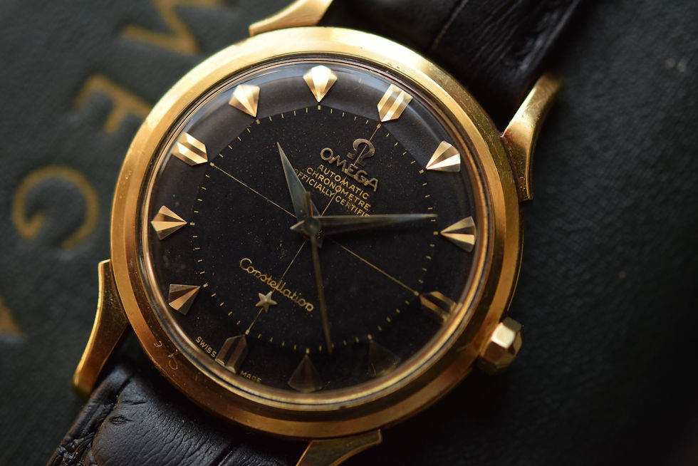 Thumbnail: 1958 Omega Constellation Pie Pan Deluxe Black Dial