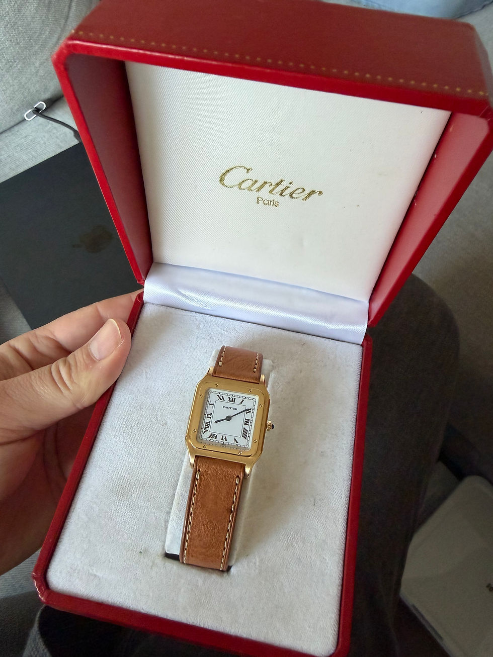 Thumbnail: 18K Cartier Santos-Dumont "Extra Plate" Paris Dial