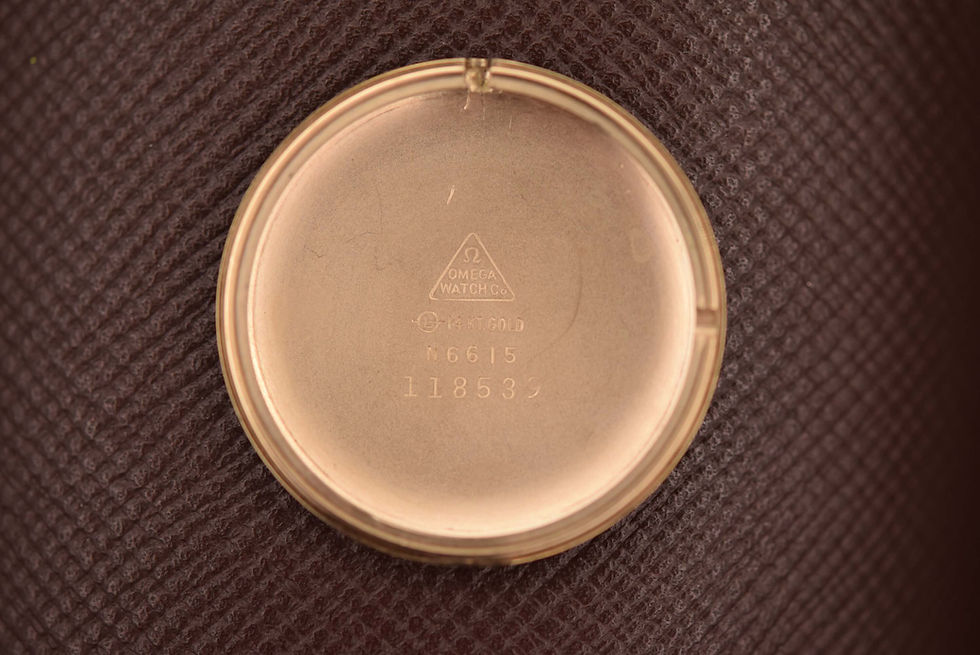 Thumbnail: 1959 14K Omega Linen Dial Dress Watch