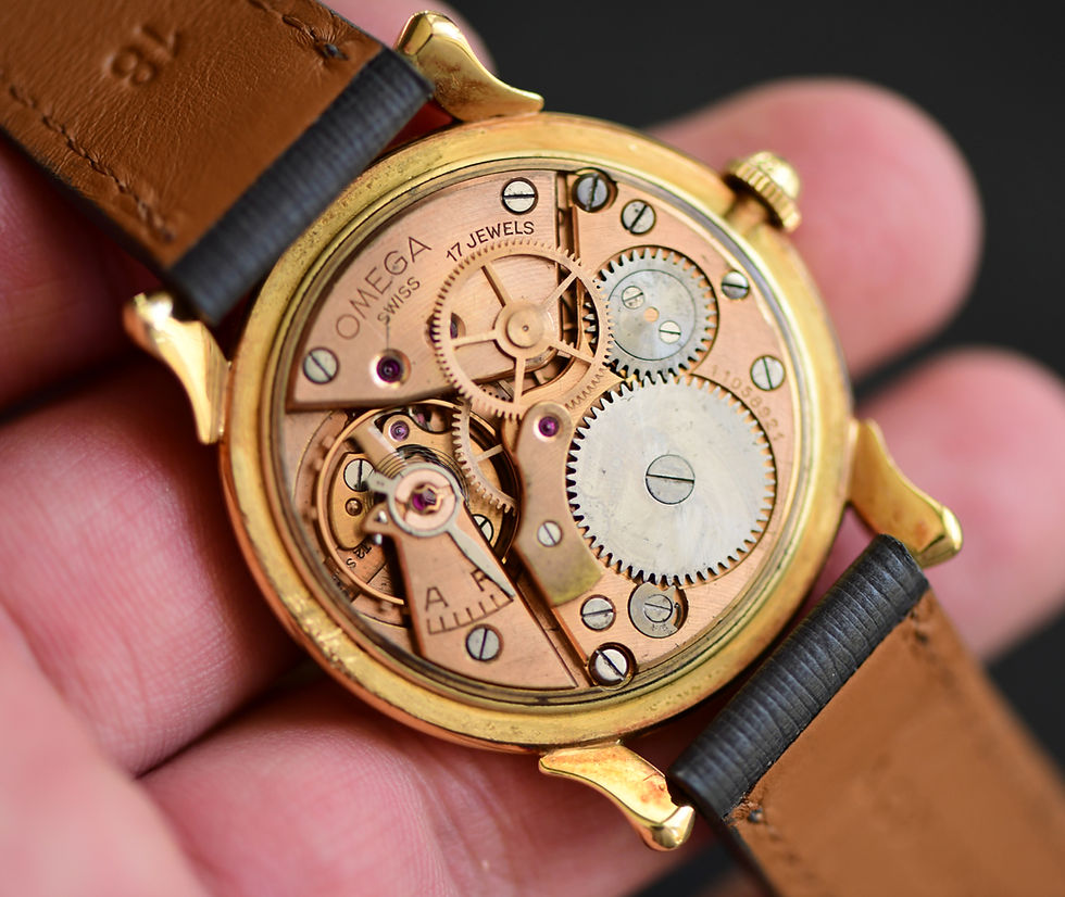 Thumbnail: 1947 18K Omega Art Deco Jumbo 30T2 "Fancy Lugs"