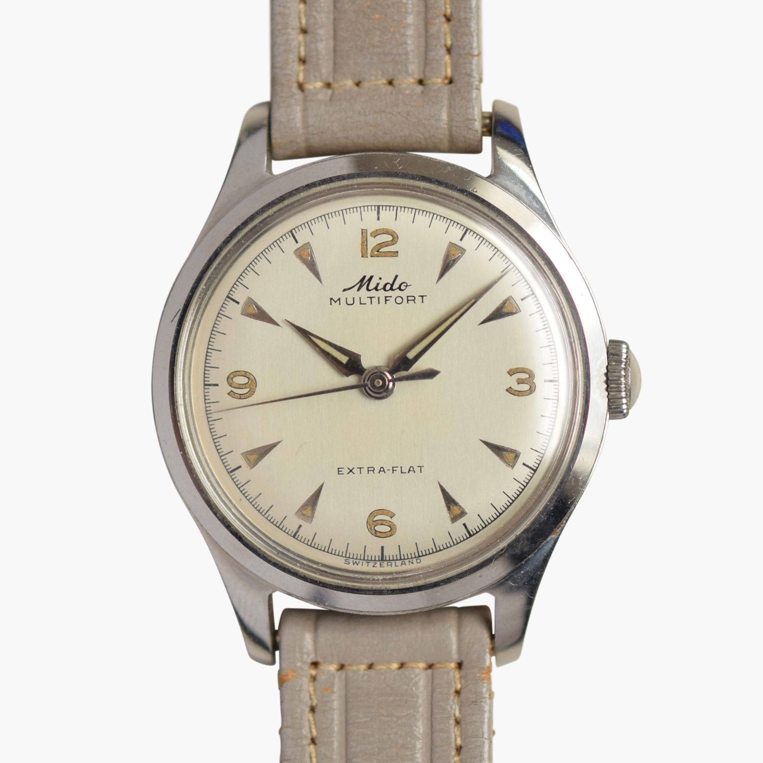 NOS 1950s Mido Extra-Flat F.B. Borgel Case