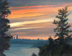 SF Skyline's Salesforce at Sunset