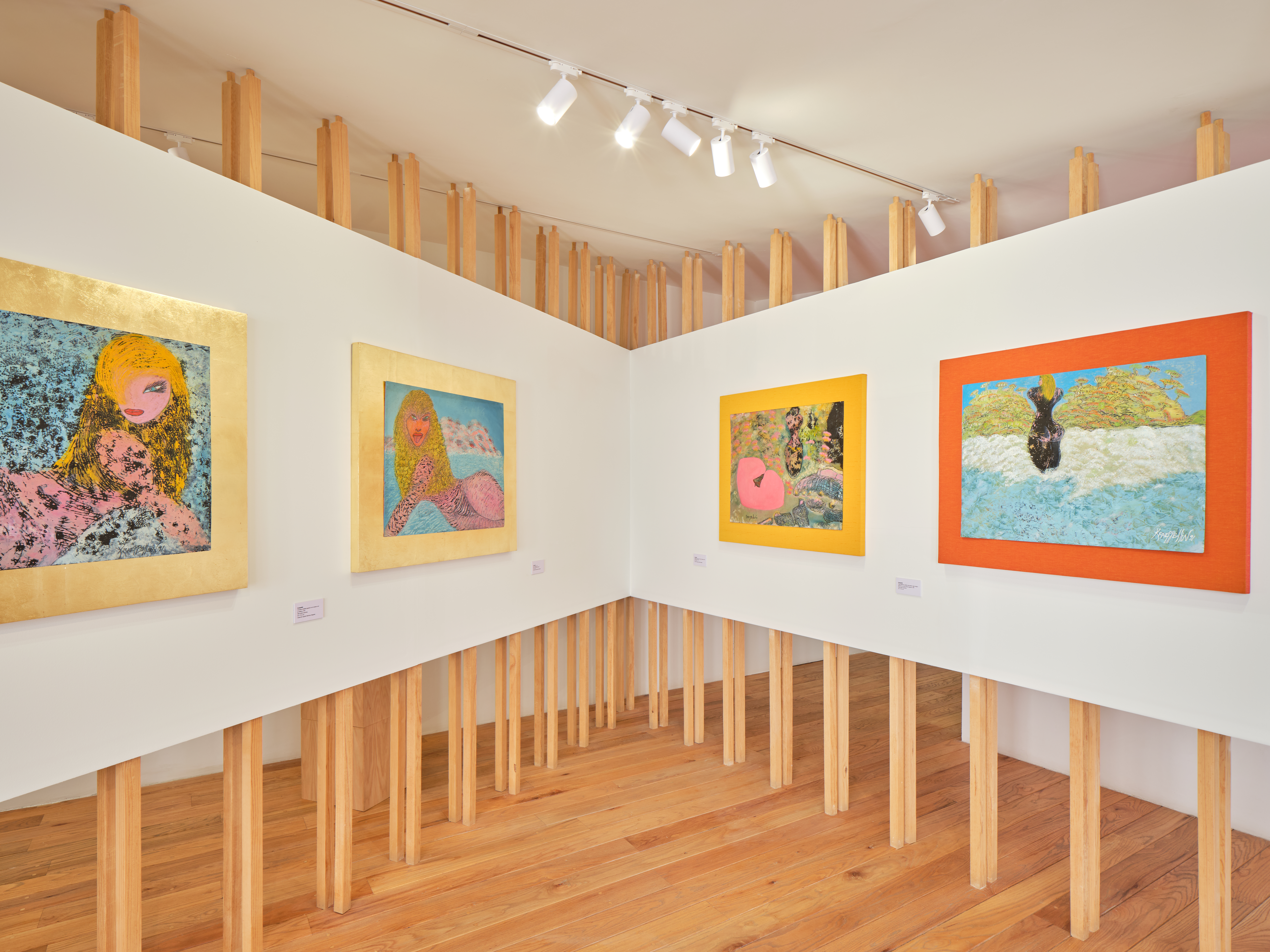 Vista de sala de Lenguajes Interestelares, exposición de Juan Kraeppellin en Estudio Parque Juan Diego