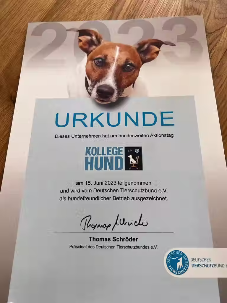 Auszeichnung von KOLLEGE HUND