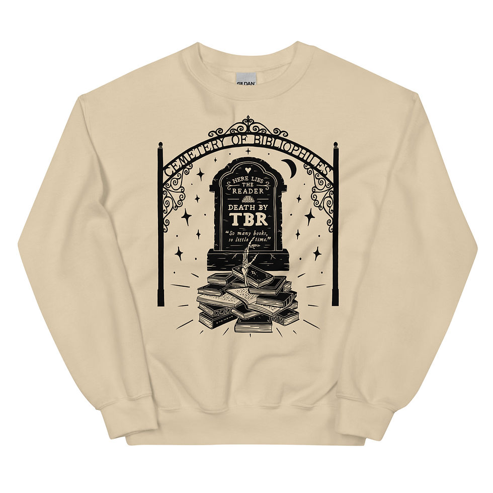 Thumbnail: Death by TBR / Cemetery of Bibliophiles Bookish | Unisex Sweatshirt - Black