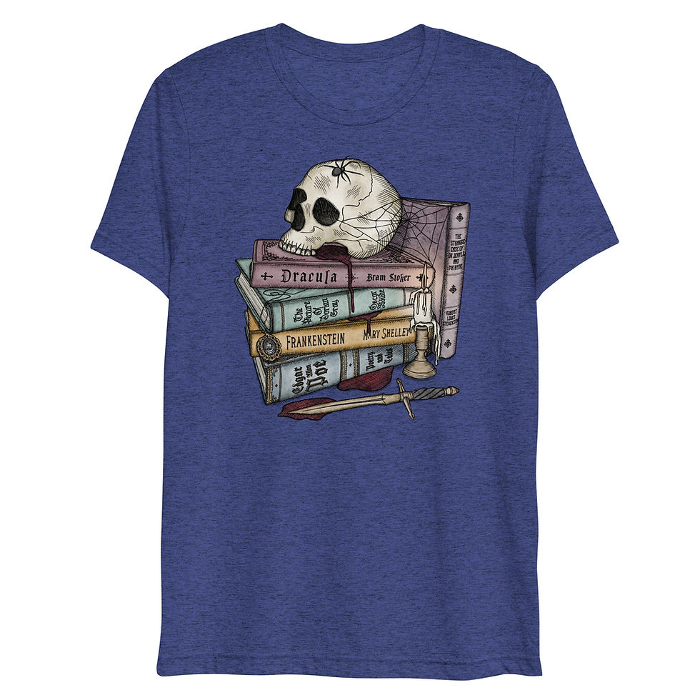 Thumbnail: Gothic Horror Book Collection | Unisex Lightweight Tri-Blend T-Shirt