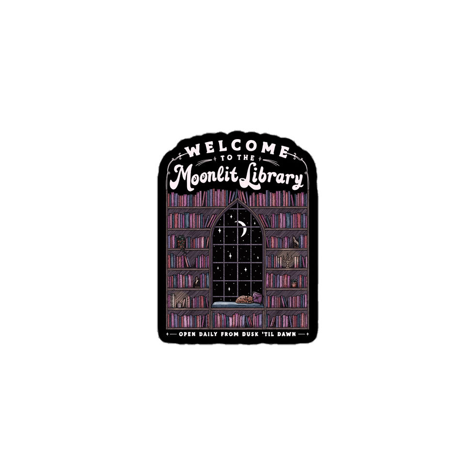 Thumbnail: Welcome to the Moonlit Library // Bookish Sticker || Bubble-free stickers