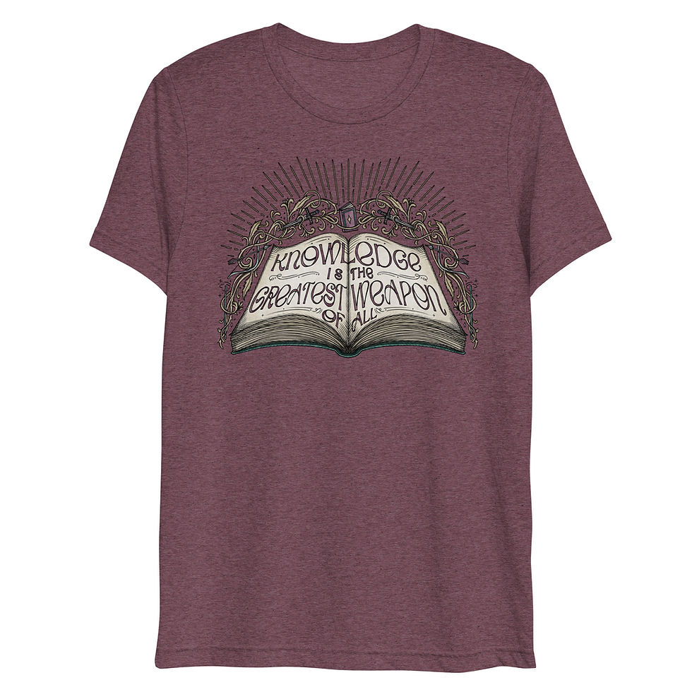 Thumbnail: Knowledge Is The Greatest Weapon Of All | Unisex Lightweight TriBlend TShirt