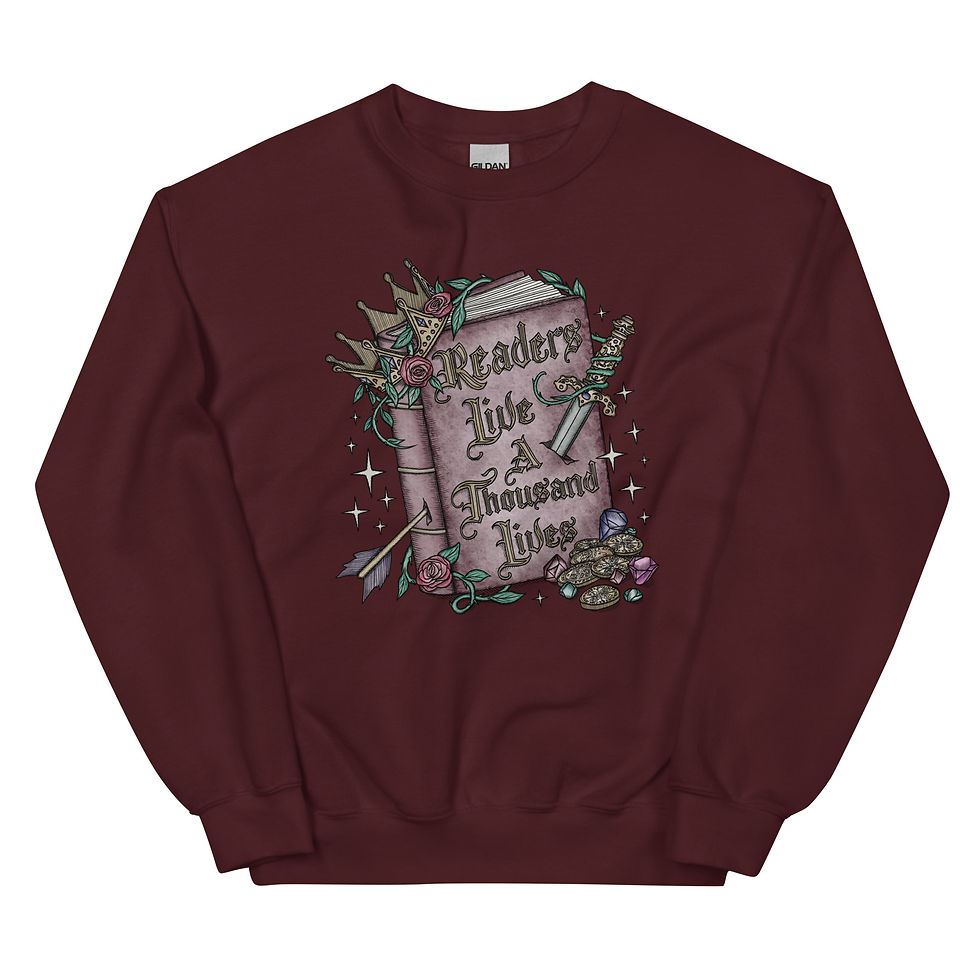 Thumbnail: Readers Live A Thousand Lives | Unisex Crewneck Sweatshirt