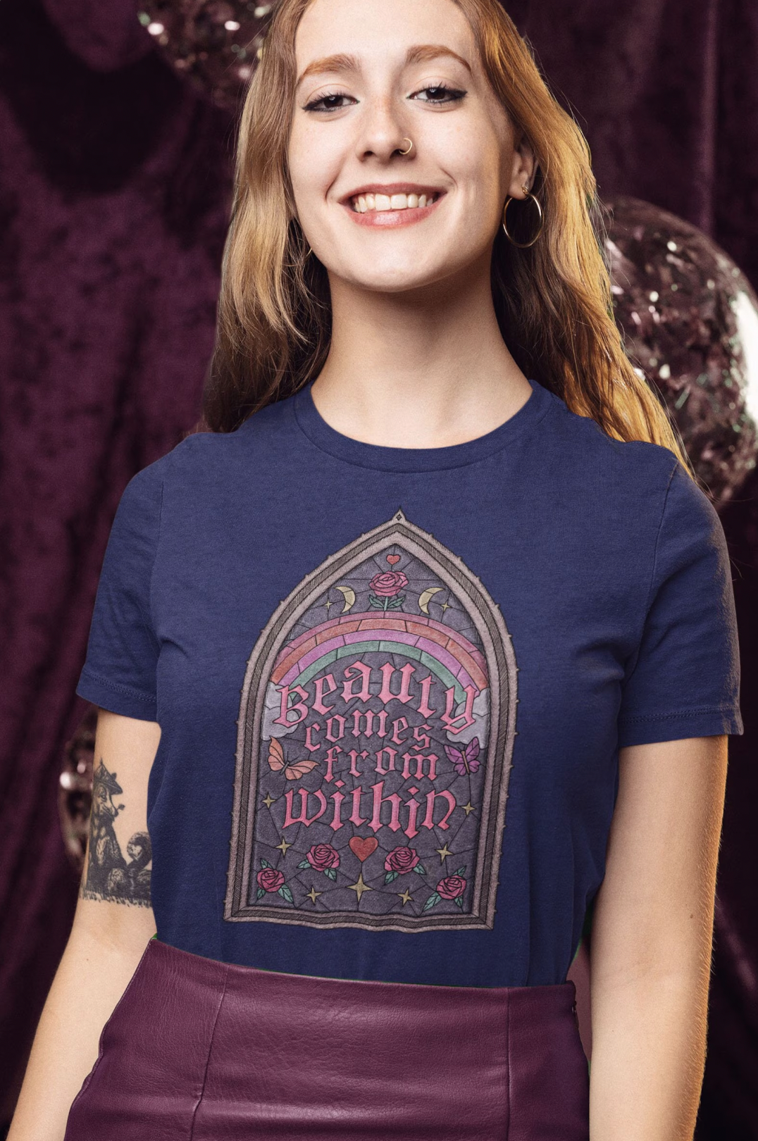 Beauty Comes From Within / Beauty Beast Stained Glass | Lightweight Triblend Tee