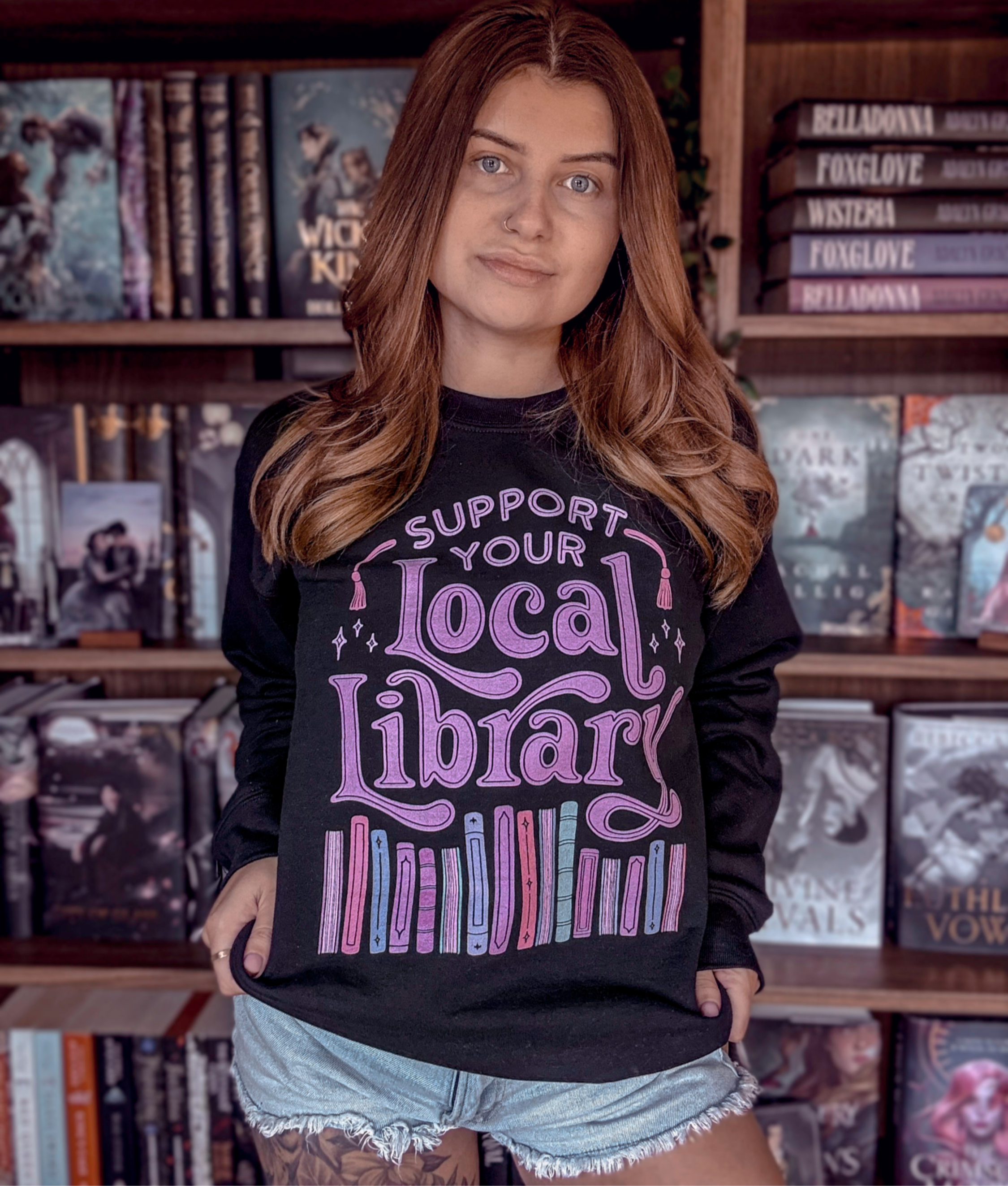 Support Your Local Library || Unisex Crewneck Sweatshirt