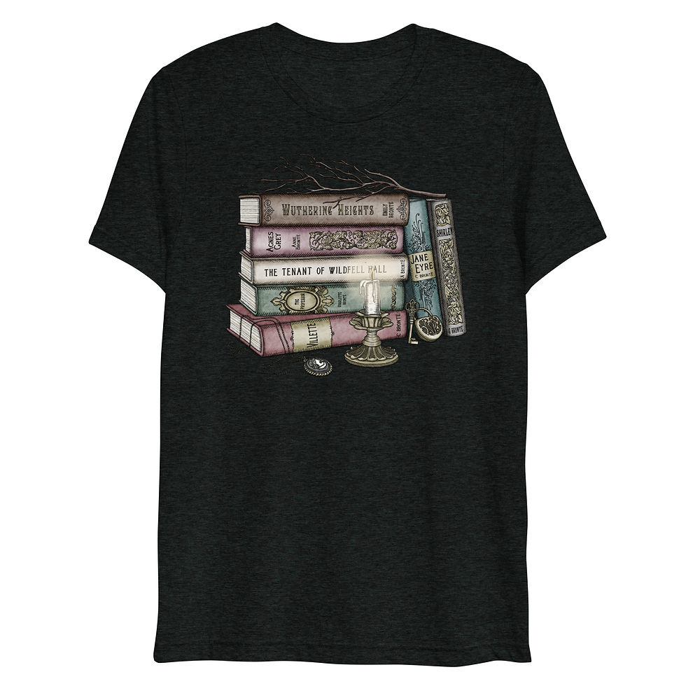 Thumbnail: Brontë Sisters Book Collection | Unisex Lightweight Triblend T-Shirt