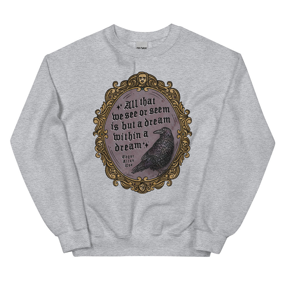 Thumbnail: Edgar Allan Poe Frame / Dream Within A Dream | Unisex Crewneck Sweatshirt