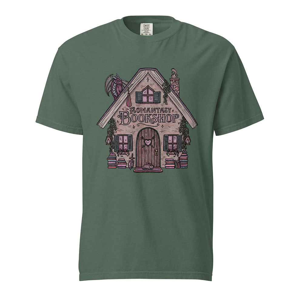 Thumbnail: The Romantasy Bookshop / Fantasy Romance Reader || Unisex Heavyweight T-shirt