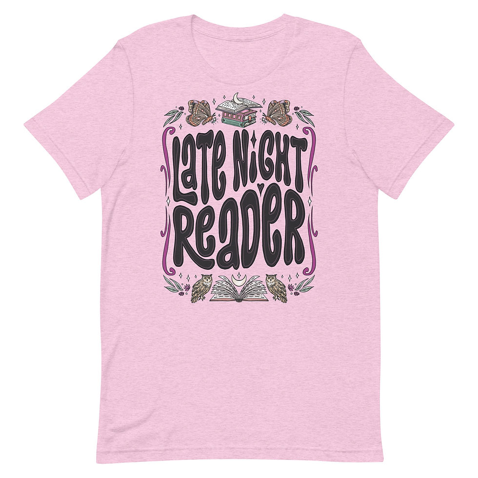 Thumbnail: Late Night Reader v.2 / Moon Moth Owl Books | Unisex Classic T-shirt